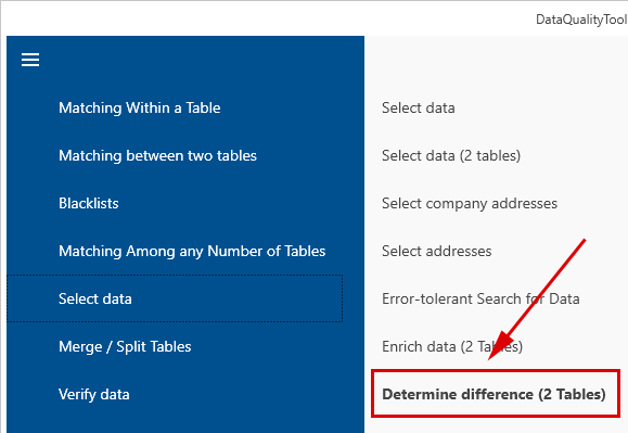 Universalabgleich Determine Differences