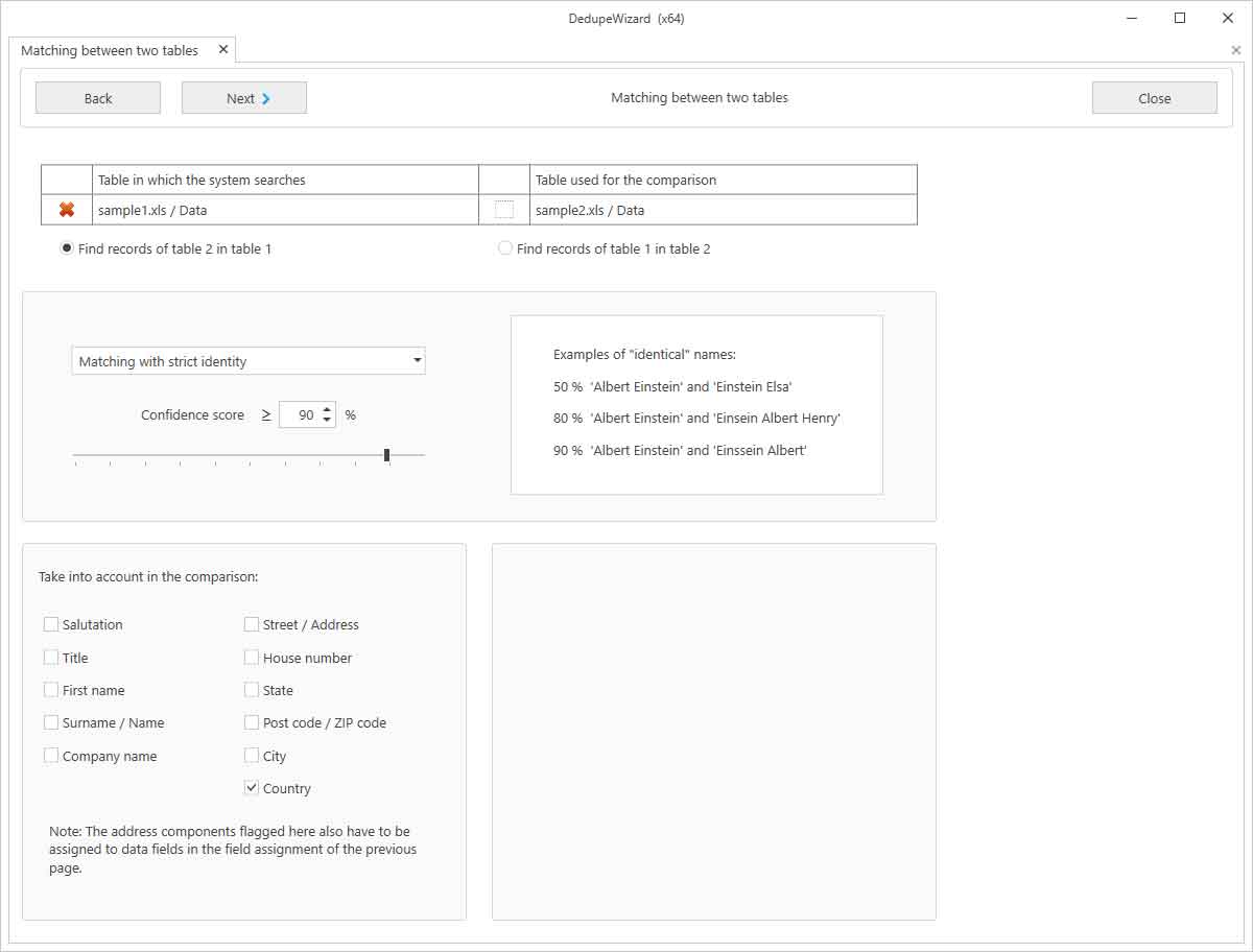 Deduplication between Two Files / Tables